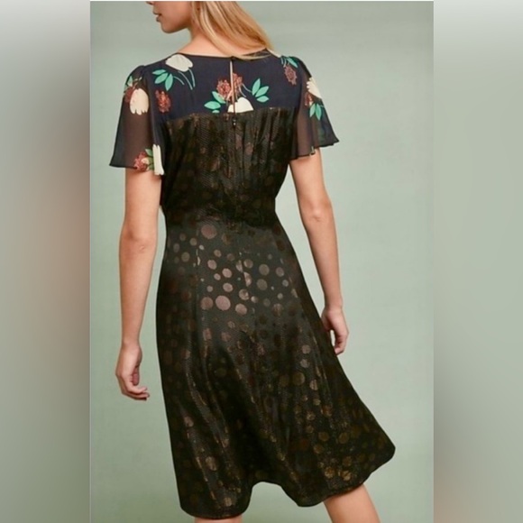 Anthropologie Moulinette Soeurs Mixed Media Ciao Bella Faux Wrap Dress - Picture 8 of 11